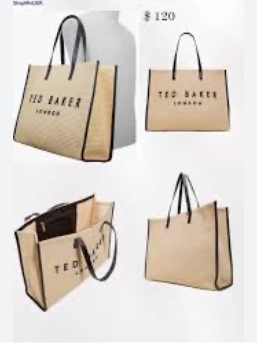 Ted Baker London Women's Icon Raffia Tote Bag W/ Ted Baker Embroidered Logo NWT